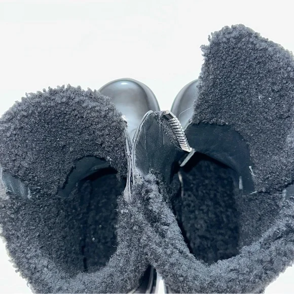 Chloe Roy Shearling-Lined Leather Black Ankle Boots Size 36.5 - Picture 13 of 14